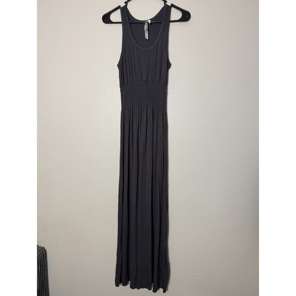 Cristina Love Taupe Gray Sleeveless Smocked Maxi Dress Women's Small